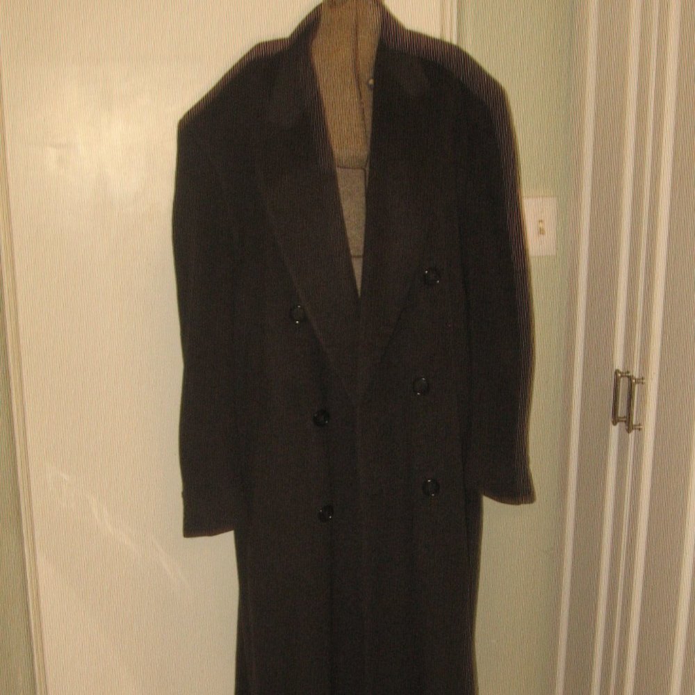 ❤️ING LORO PIANA MARCUS 100% Cashmere Gray Long Trench Overcoat Coat SZ 46